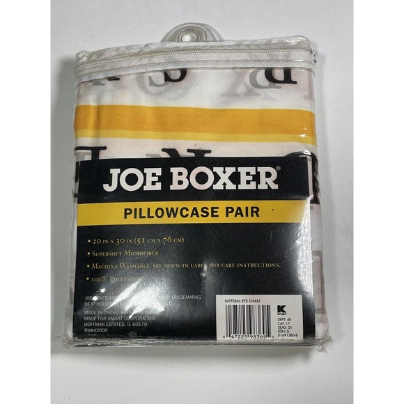 Joe Boxer Bedding New Joe Boxer 2x30 Pillow Case Pair With Sleepy